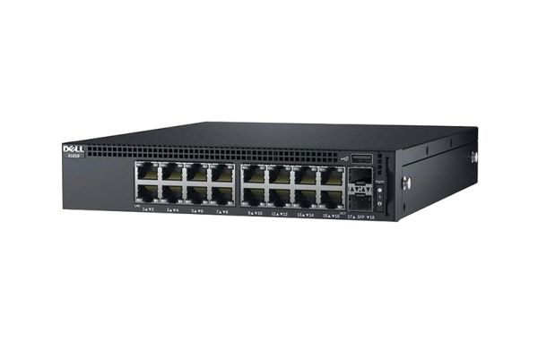 DN_X1018_1.1 Dell Networking X1018 16 x Ports 10/100/1000Base-T + 2 x SFP Ports Layer 2 Managed 1U Rack-Mountable Gigabit Ethernet Network Switch