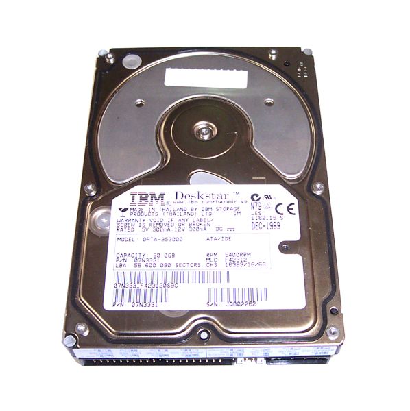 DPTA-353000 Hitachi Deskstar 37GP 30GB 5400RPM ATA-66 2MB Cache 3.5-inch Hard Disk Drive