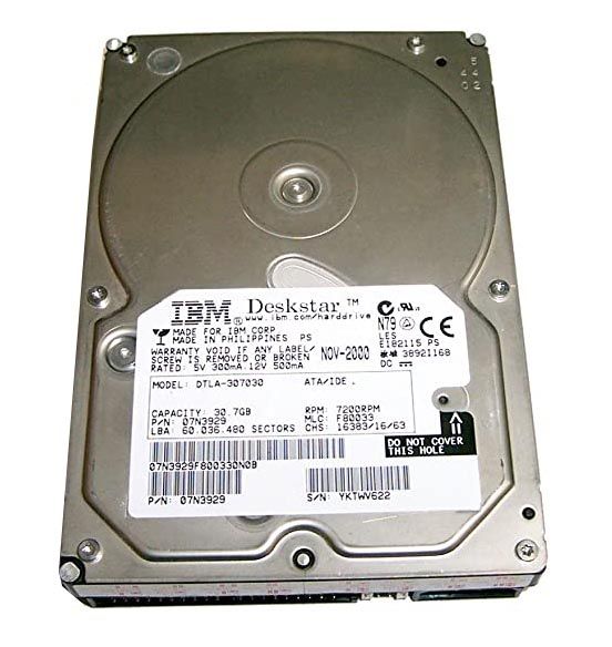 DTLA-307030 IBM 30.7GB 7200RPM ATA-100 IDE 3.5-inch Desktop Hard Drive