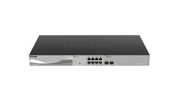 DXS-1100-10TS D-Link 50.9W 8-Port 200Gbps 10GBase-T Managed Gigabit Ethernet Switch with 2 10-Gigabit SFP+ Ports Rack-mountable