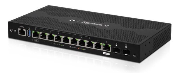 ER-12 Ubiquiti EdgeRouter 12 9 x Port 1000ase-T + 1 x Port PoE RJ-45 + 2 x Port PoE SFP + 1 x Port SFP Layer 3 Advanced Network Router