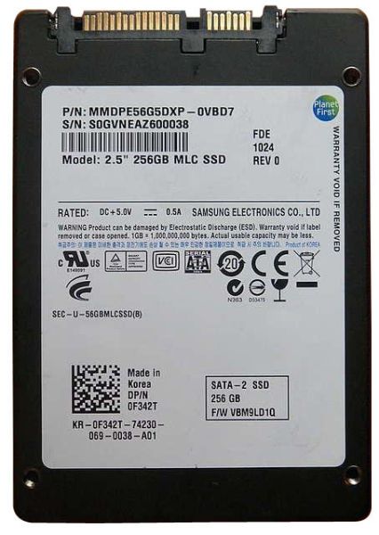 F342T Dell 256GB SATA 2.5-inch MLC Solid State Drive