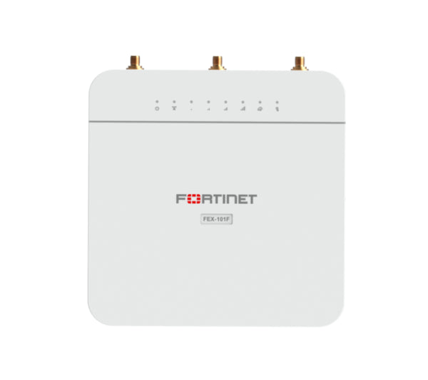 FEX-101F-AM Fortinet 3 Ext Antenna 4 x GE RJ-45 Ports 1 x GE PoE RJ-45 Ports IEEE 802.3af WWAN GigE 3G 4G Wall-Mountable Router