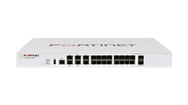 FG-100EF-BDL-964-36 Fortinet FortiGate 100EF 14 x Ports GE RJ-45 + 2 x Ports WAN + 1 x Port DMZ + 8 x Ports Internal Switch + 8 x Ports SFP Managed Network Security/Firewall Appliance with 3Y