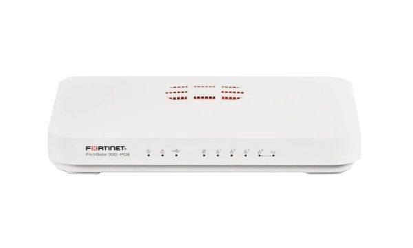 FG-30D-POE-BDL-974-60 Fortinet FortiGate 30D-PoE 10/100/1000Base-T 3 x RJ-45 1 x PoE 1 x WAN Firewall Appliances