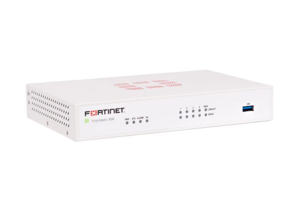 FG-30E-BDL-900-48 Fortinet FortiGate 30E 5 x Ports GE RJ-45 + 1 x Port WAN + 4 x Ports GE RJ-45 Switch 1U Managed Network Security/Firewall Appliance