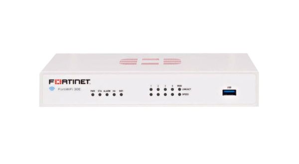 FG-30E-BDL-964-12 Fortinet FortiGate 30E 5 x Ports GE RJ-45 + 1 x Port WAN + 4 x Ports GE RJ-45 Switch 1U Managed Network Security/Firewall Appliance with 1Y 24X7 FC