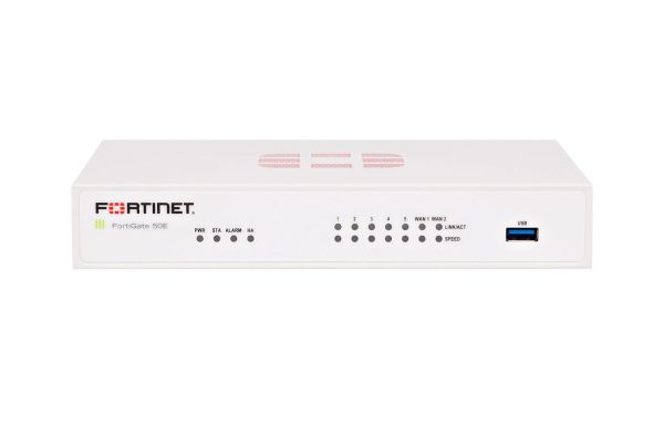 FG-50E-BDL-816-12 Fortinet FG FG-50E 7 x Ports 1000Base-T GBE 7 x RJ-45 1 Year Bundle ASE FC Rack-Mountable Firewall