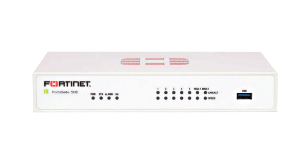 FG-50E-BDL-950-48 Fortinet FortiGate 50E 10/100/1000Base-T 5 x RJ-45 2 x WAN 1U Firewall Appiances