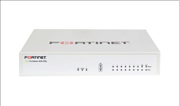 FG-60E-DSL-BDL-874-36 Fortinet FortiGate 60E-DSL 9 x Ports GE RJ-45 + 7 x Ports Internal + 1 x Port WAN + 1 x Port DMZ Managed Network Security/Firewall Appliance with 3Y FC