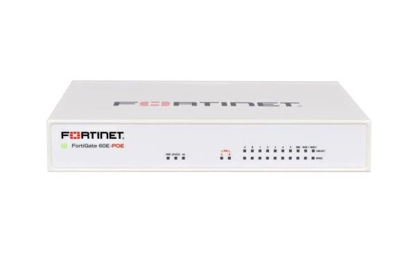 FG-60E-POE-BDL-874-36 Fortinet FortiGate 60E-POE 10 x Ports GE RJ-45 + 8 x Ports PoE/PoE+ + 2 x Ports WAN 1U Managed Network Security/Firewall Appliance with 3Y 8X5 FC