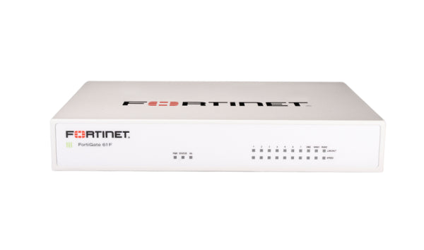 FG-61F-BDL-950-12 Fortinet FortiGate 60F Series FG-61F 7 x Ports 10/100/1000Base-T + 2 x Ports 1000Base-T WAN + 1 x Port 1000Base-T DMZ Network Security Firewall Appliance