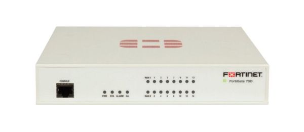 FG-70D Fortinet FortiGate 70D 16-Ports 1000Base-T GbE 14 x RJ-45 Desktop Wall Mountable with 1 Year FortiCare 8x5 UTM Firewall