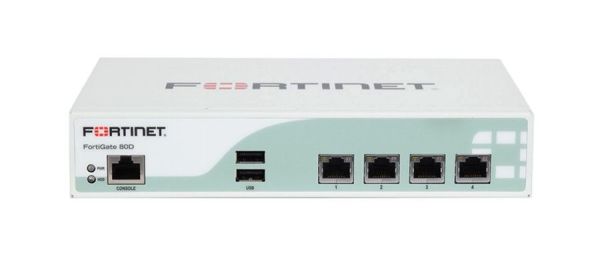FG-80D Fortinet FortiGate 80D 4 x Ports 1000Base-T Desktop Network Security Firewall