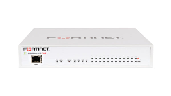 FG-81E-POE-811-NFR Fortinet RJ-45 16 x Ports + 2 x WAN Ports + 1 x DMZ Port + 1 x HA Ports + 12 x PoE Ports Firewall