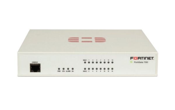 FG70DBDL87148 Fortinet 70-D + 2 x Ports + 14 x GE RJ45 Ports + 2 x GE RJ45 Ports 4 FortiCare Network Security/Firewall Appliance
