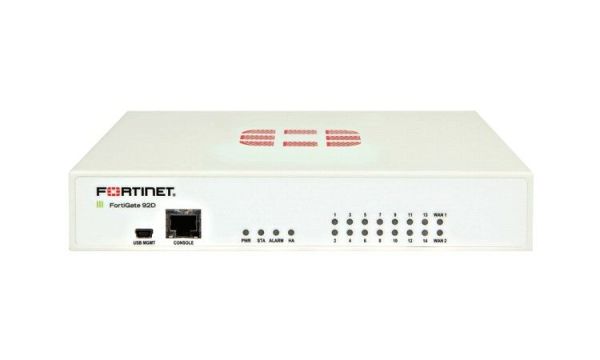 FG92DBDL87148 Fortinet FG-92D + 6 x GE RJ45 ports 16 GB storage Max managed With 4y FortiCare and FortiGuard Firewall