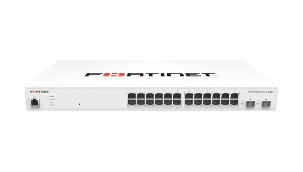 FS-424D Fortinet FortiSwitch 424D 24 x Ports 10/100/1000Base-T + 2 x Ports 10GbE SFP+ 1U Rack-mountable Layer 3 Managed Gigabit Ethernet Network Switch