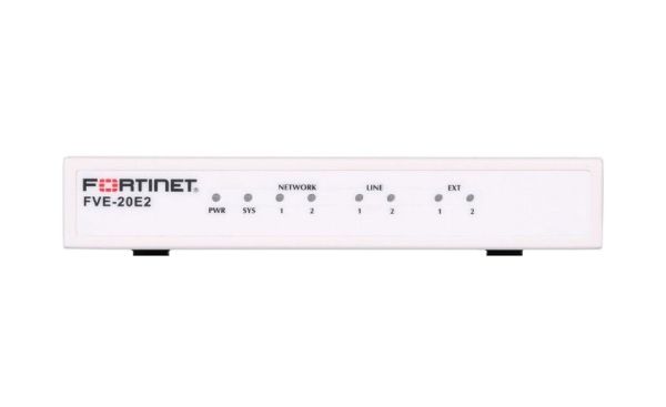 FVE-20E2-BDL-311-36 Fortinet FVE-20E2 + 2 x 10/100 ports + 2 x FXO 1000Base-T 8GB storage 20 Extensions, 4 VoIP trunks Gateway