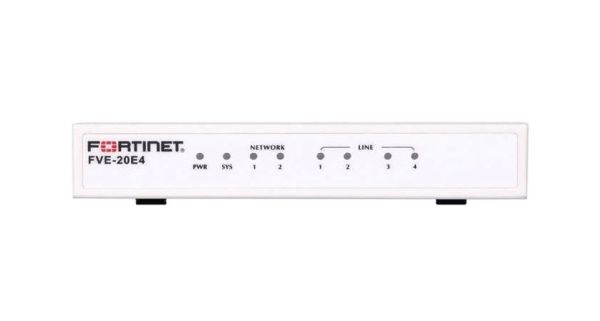 FVE-20E4-BDL-247-60 Fortinet FortiVoice-20E4 2x 10/100 ports, 4x FXO, 8 GB storage, 20 endpoints, 4 VoIP trunks Phone Systems