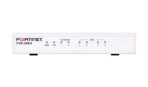 FVE-20E4-BDL-311-12 Fortinet FortiVoice 20E4 100Base-TX GE 2 x RJ-45 2 x FXS 4 x FXO Desktop VoIP Gateway