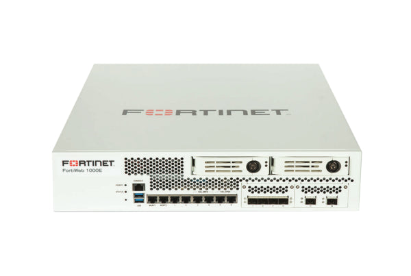 FWB-1000E Fortinet FortiWeb 1000E Series 2 x Ports 10GBase-SR SFP+ + 4 x Ports SFP + 6 x Ports 1GbE RJ-45 2U Rack-Mountable Network Security Appliance