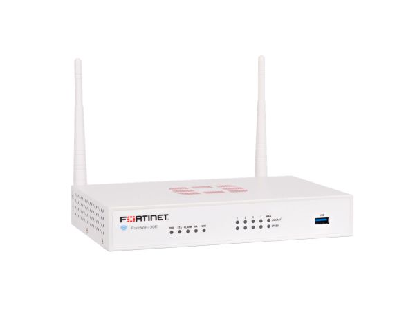 FWF-30E-3G4G-INTL-BDL-974-60 Fortinet FWF-30E + 5 x GE RJ45 ports Wireless (802.11a/b/g/n) HW+ 8X5 UTM Bundle Firewall