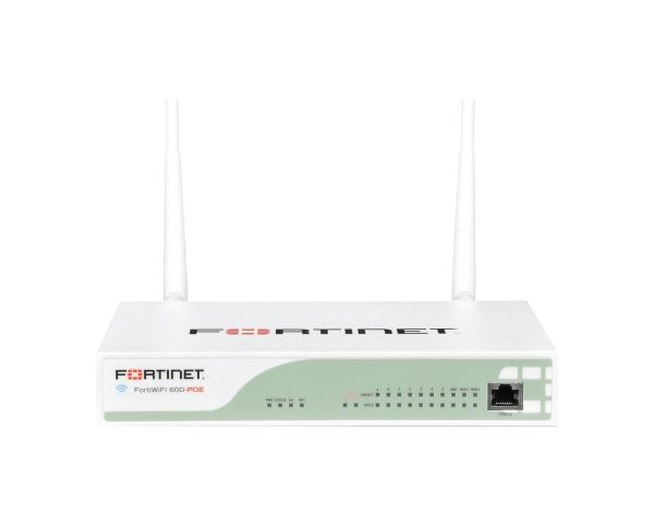 FWF-60D-POE-BDL-950-36 Fortinet RJ-45 5 x Ports 1000Base-T + 2 x Wan Ports + 1 x DMZ Port + 2 x PoE GE Firewall Appliance