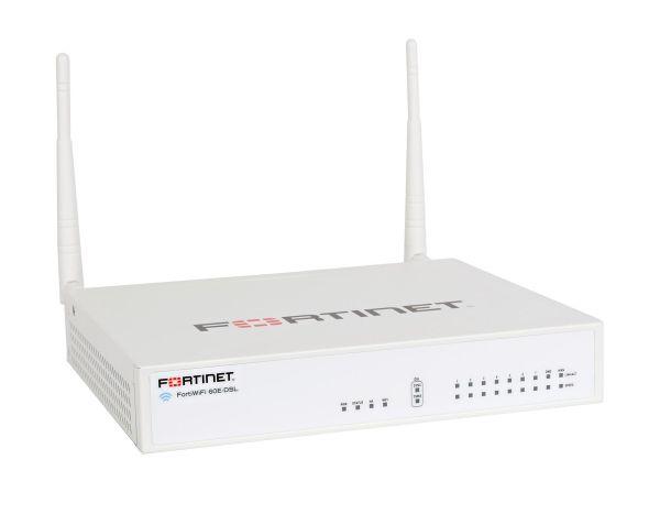 FWF-60E-DSL-BDL-874-36 Fortinet FortiWifi 60E-DSL-A 9 x Ports GE RJ-45 + 7 x Ports Internal + 1 x Port WAN + 1 x Port DMZ Managed Network Security/Firewall Appliance