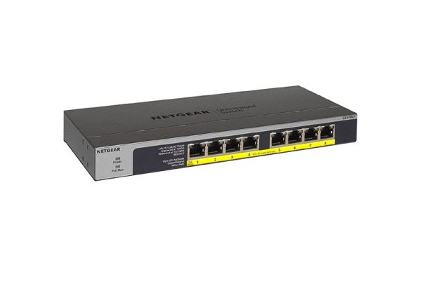 GS108LP Netgear Prosafe GS108LP 8 x Ports PoE+ 10/100/1000Base-T Rack-mountable Unmanaged Gigabit Ethernet Network Switch