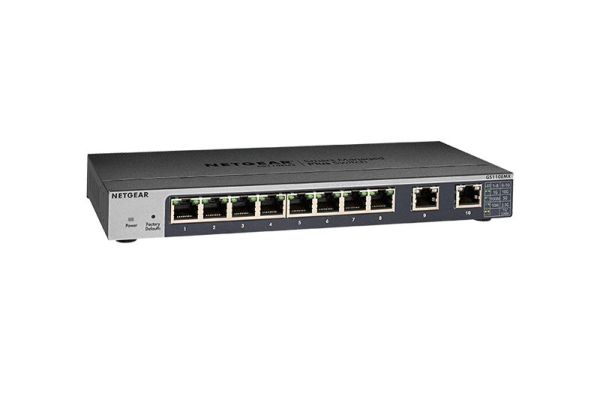 GS110EMX Netgear GS110EMX 8 x RJ-45 Ports 10/100/1000Base-T + 2 x Multi-Gigabit Ports Layer 3 Managed Gigabit Ethernet Network Switch