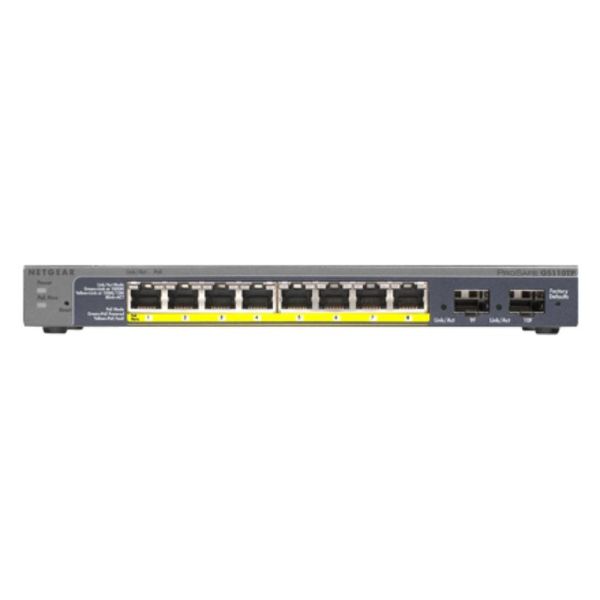 GS110TP Netgear GS110TP 8 x RJ-45 Ports PoE 10/100/1000Base-T + 2 x SFP Ports Layer 3 Managed Gigabit Ethernet Network Switch
