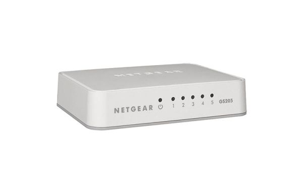 GS205v2 Netgear 5 x Ports 10/100/1000Base-T Layer 2 Unmanaged Desktop Gigabit Ethernet Network Switch