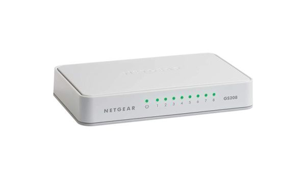 GS208 Netgear GS208 8 x RJ-45 Ports 10/100/1000Base-T Layer 2 Unmanaged Gigabit Ethernet Network Switch