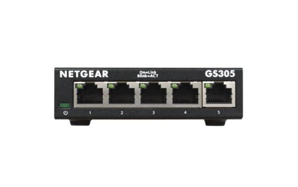 GS305 Netgear 300 Series GS305 5 x Ports 10/100/1000Base-T Unmanaged Gigabit Ethernet Network Switch