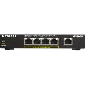 GS305P Netgear 300 Series GS305P 4 x Ports PoE+ 10/100/1000Base-T + 1 x Port 1000Base-T Unmanaged Gigabit Ethernet Network Switch