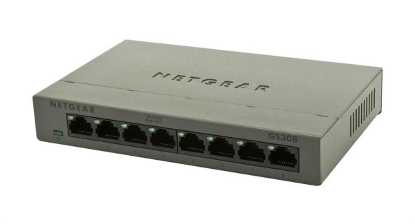 GS308 Netgear 300 Series GS308 8 x RJ-45 Ports 10/100/1000Base-T Unmanaged Gigabit Ethernet Network Switch