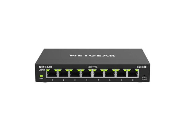 GS308E Netgear 300 Series GS308E 8 x Ports 10/100/1000Base-T Unmanaged Gigabit Ethernet Network Switch