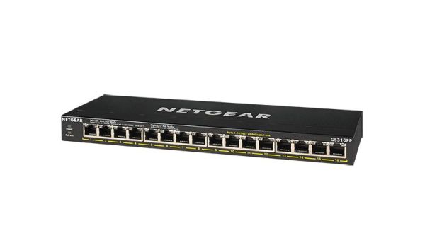 GS316PP Netgear 300 Series GS316P 15 x RJ-45 Ports PoE+ 1000Base-T + 1 x SFP Port Layer 3 Managed Gigabit Ethernet Plus Network Switch