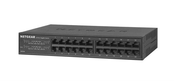 GS324-100NAS Netgear Prosafe S350 Series GS324 24 x RJ-45 Ports 10/100/1000Base-T Layer 2 Unmananged Gigabit Ethernet Network Switch