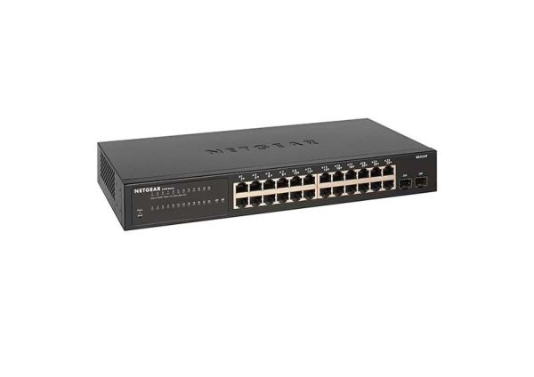 GS324T Netgear Prosafe S350 Series GS324T 24 x Ports 10/100/1000Base-T + 2 x SFP Ports Layer 2 Managed Rack-mountable Gigabit Ethernet Network Switch