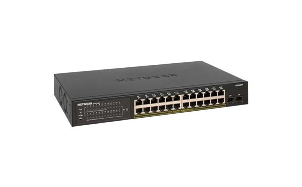 GS324TP Netgear Prosafe S350 Series GS324TP 24 x Ports PoE+ 10/100/1000Base-T + 2 x SFP Ports Layer 2 Managed Rack-mountable Gigabit Ethernet Network Switch