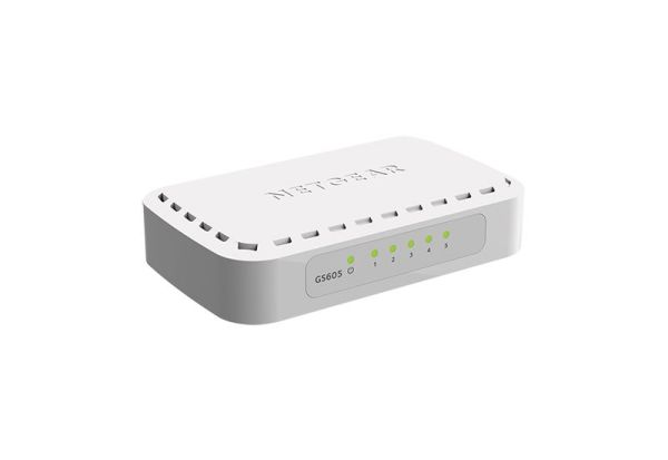 GS605v5 Netgear GS605 5 x RJ-45 Ports 10/100/1000Base-T Unmanaged Gigabit Ethernet Network Switch