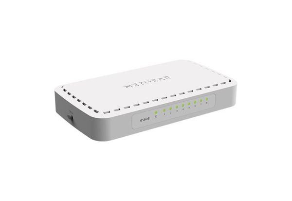 GS608v4 Netgear 8 x Ports 10/100/1000Base-T Layer 2 Unmanaged Desktop Gigabit Ethernet Network Switch