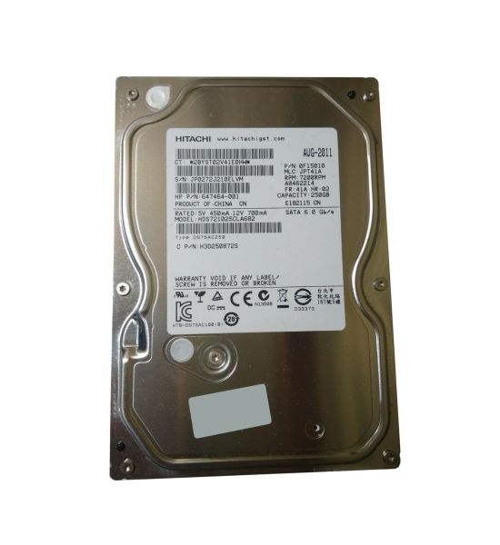 H3D250872S Hitachi Deskstar 7K1000.C 250GB 7200RPM SATA 3GB/s 8MB Cache 3.5-inch Hard Disk Drive