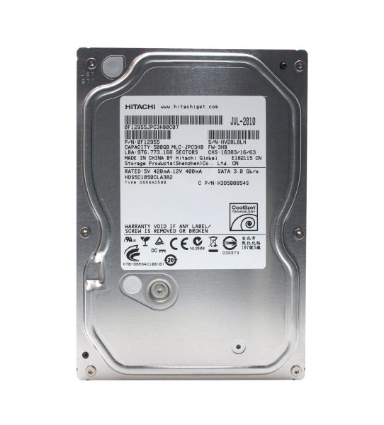 H3D500854S Hitachi 500GB 5600RPM SATA 3GB/s 8MB Cache 3.5-inch Hard Disk Drive