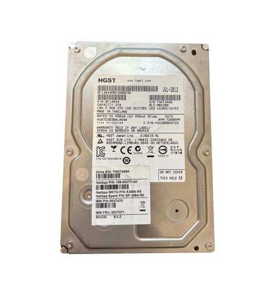 H3U30006472S Hitachi Ultrastar 7K3000 3TB 7200RPM SATA 6GB/s 64MB Cache 3.5-inch Hard Disk Drive