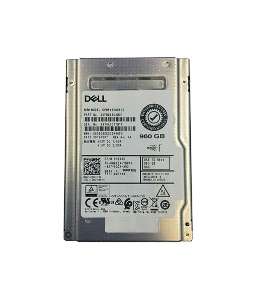 H8X3X Dell Kioxia 960GB SAS 12Gb/s Read Intensive 2.5-inch Solid State Drive