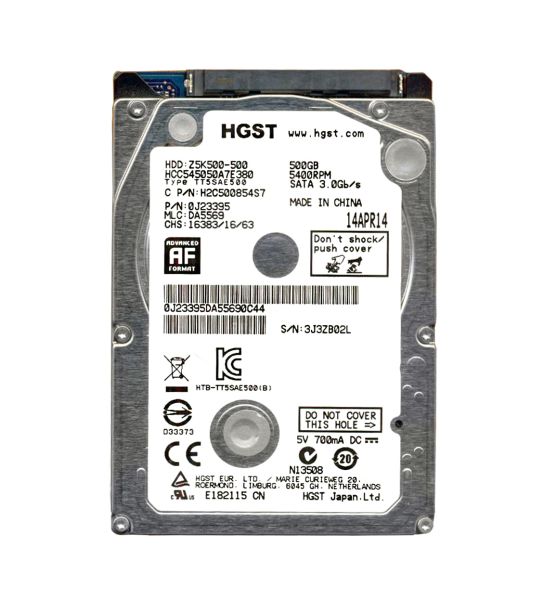 HCC545050A7E380 Hitachi CinemaStar Z5K500 500GB 5400RPM SATA 3Gb/s 8MB Cache 2.5-inch Hard Drive