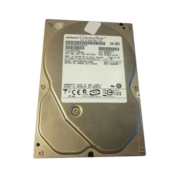 HCP725025GLA380 Hitachi CinemaStar P7K500 250GB 7200RPM SATA 3Gb/s 8MB Cache 3.5-inch Hard Drive